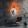 Load image into Gallery viewer, Infernal Glow Skull & Fire Neon Light Artwork