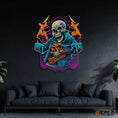 Load image into Gallery viewer, Skull Beats Neon Vibes from the Grave Neon Light Artwork
