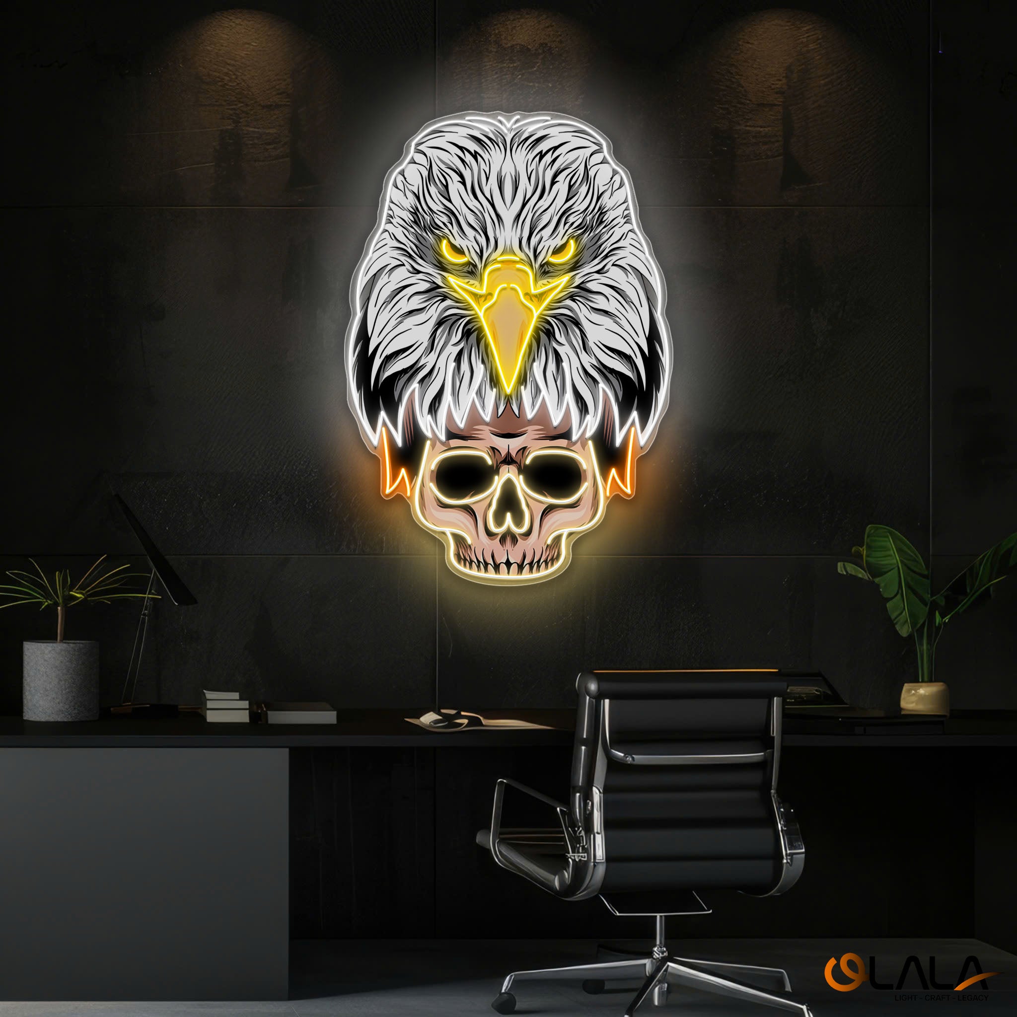 Eagle’s Fury, Skull’s Legacy Neon light Artwork