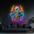 Load image into Gallery viewer, Skull Beats Neon Vibes from the Grave Neon Light Artwork
