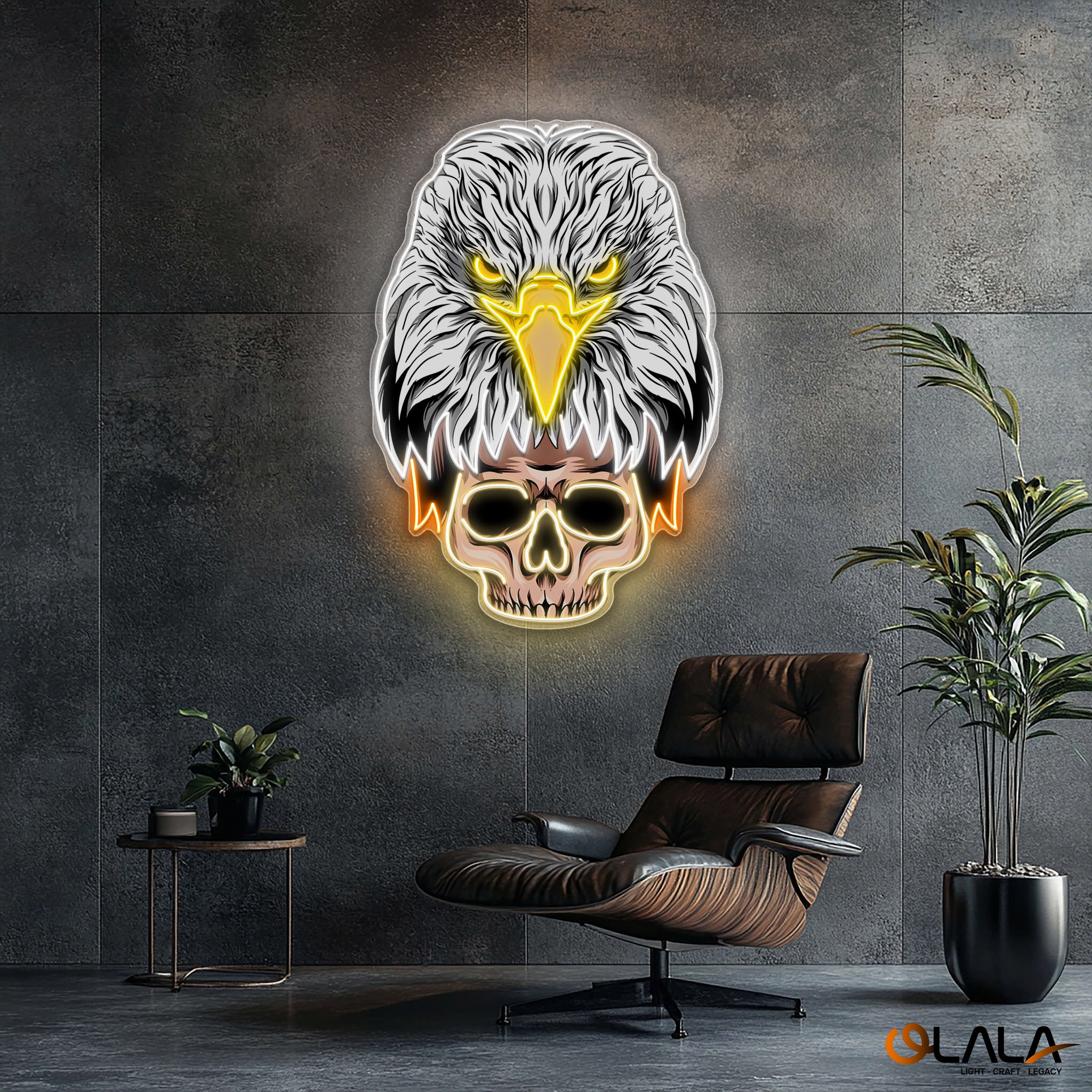 Eagle’s Fury, Skull’s Legacy Neon light Artwork