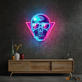 Load image into Gallery viewer, Cool Skull Wearing Glasses Color Pop Neon Light Artwork
