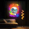 Load image into Gallery viewer, Neon Skull A Vivid Glow of Rebellion Neon Light Artwork
