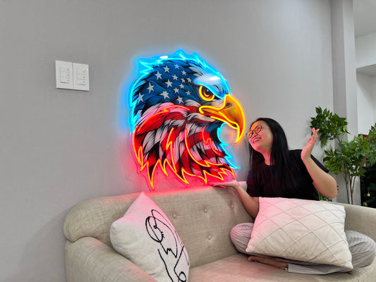 Eagle America Head Neon Sign