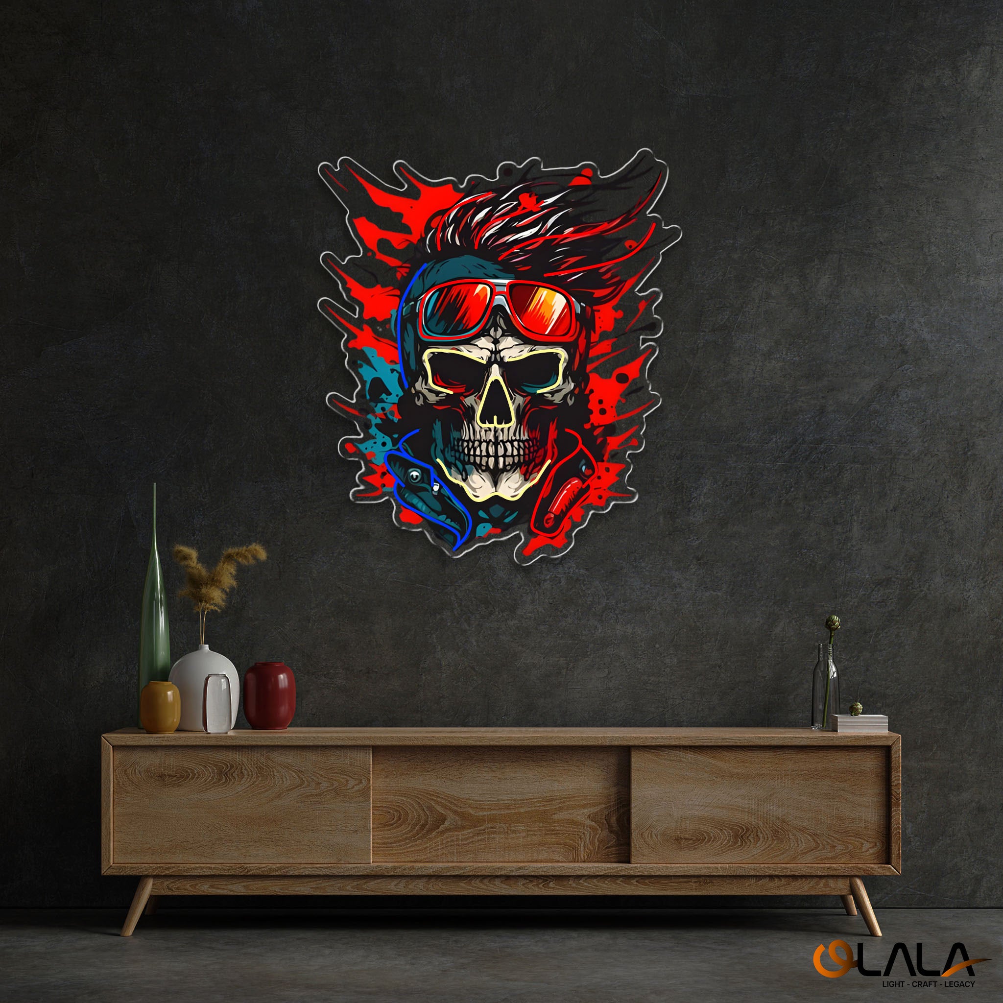Vision of the Undead Neon Skull & Glasses Neon Light Artwork